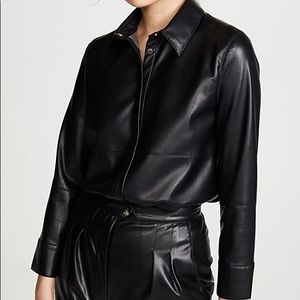 Nanushka Naum Vegan Leather Button Down